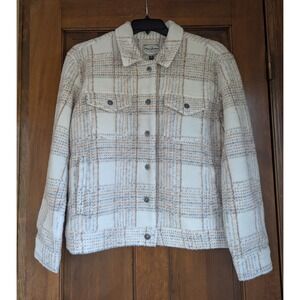 Flag & Anthem Dry Goods Supply Bomber Jacket Shirt Lined Women's Sz L Plaid